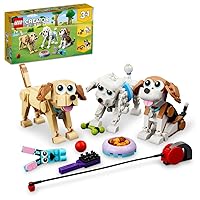 LEGO 31137 Creator 3-in-1 Adorable Dogs Dachshund Pug Poodle Toy Construction Toy for Children Age 7+ Gift for Dog Lovers