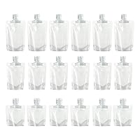 18 Pieces Empty Travel Pouches for Toiletries Portable Fluids Bag Makeup Liquid Travel Bags Transparent Clamshell Packaging Bag Refillable Empty Squeeze Pouch for Lotion/Shampoo/Face Cream/Hand Soap/Mask Mud