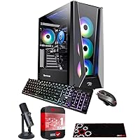 iBUYPOWER Trace 5 MR 178i Gaming PC Desktop Computer, Intel i7-11700F, 16GB DDR4 RAM Bundle with Deco Gear Microphone for Gaming, Streaming + Large Mouse Pad 1 YR CPS Protection Pack, E22IBP178I