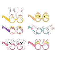 6x Easter Party Glasses Frame Ears Chick Eggs Glasses Easter Party Decoration Supply Photo Booth Basket Stuffers Easter Party Glasses Frame Easter Headband