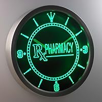 AdvPro nc0425-g Pharmacy RX Symbol Shop Neon Sign LED Wall Clock