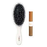 INH Paddle Brush and Filling Fine (Light) | Detangling Soft Bristle Hair Brush | Hair Thickening Powder Stick