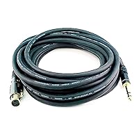 Monoprice XLR Female to 1/4-Inch TRS Male Cable - 25 Feet - Black, 16AWG, Gold Plated - Premier Series
