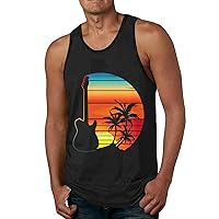 Mens Beach Tank Tops Summer Vacation Tropical Printed Vintage Style T-Shirt Quick Dry Fitness Fashion Summer Beach Top