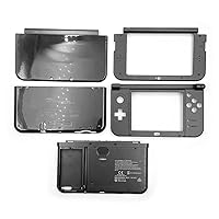 New3DSLL DIY Extra Shells Housing Case 5 PCS Set Black Grey Replacement, for New3DS New 3DS XL LL 3DSXL 3DSLL Handheld Consoles, DIY Dark Gray Faceplate Outer Enclosure, Buttons Cover Plates