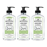 J.R. Watkins Gel Hand Soap, Scented Liquid Hand Wash for Bathroom or Kitchen, USA Made and Cruelty Free, 11 fl oz, Neroli & Thyme, 3 Pack