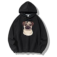 Fashion Women's Hoodies Sweater Winter Woman Sweatshirts Women Plus Sizes Long Sleeve Cute Pug Print Hoodies Couple Clothes
