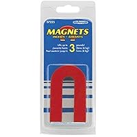 Red Cast Alnico 5 U-Shaped Magnet With Keeper, 1-3/16