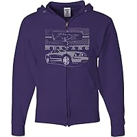 Mens Ford Hoodie Mustang with Grill Full Zip