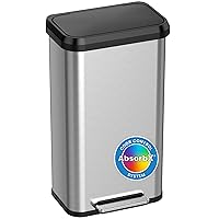 iTouchless SoftStep EXP 20 Gallon Step Pedal Trash Can Recycling Bin with Odor Filter Stainless Dent-Proof Plastic Lid Garbage Trashcan 75 Liter Home Office Work Bedroom Living Room Garage Wastebasket