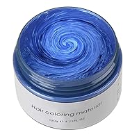 Hair Color Wax Blue,Temporary Modeling Fashion Colorful DIY Hair Color Wax Mud,Instant Matte Hairstyle Hair Color Pomade Dye Cream for Men Women Kids Party Cosplay (Blue)