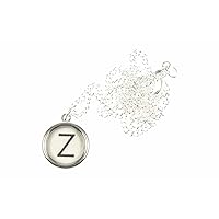 Miniblings Letter Chain Desire ABC 45 cm Typewriter Initials First Name White Handmade Fashion Jewellery Link Chain Silver-Plated, Glass Cotton Metal