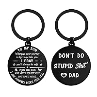 Gag Gifts for Teen Boys, Son Keychain Love Mom Dad, Birthday Gift Ideas for Teenage Son, Christmas