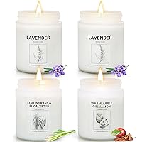 4 Pack Candles for Home Scented, Lavender Candles Gifts Set for Women, 28 oz Aromatherapy Apples Cinnamon Scented Candles for Home 200 Hour Long Lasting Soy Candle Mothers Day Gifts for Mom