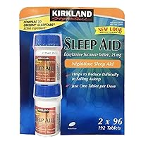 Sleep Aid Doxylamine Succinate 25 Mg, 2 pack (192 Tablets)