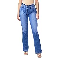 PAIGE Women's Flaunt Iconic High Rise Flare in Rock Show Distressed