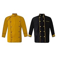 Clean dress Men'S Chef Jacket Light Wieght Multi-Colour Chef Coat Pack of 2 (XS-6XL, 10 Colors)