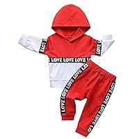 Toddler Infant Baby Boy Clothes Striped Long Sleeve Hoodie Tops Sweatsuit Pants Outfit Set