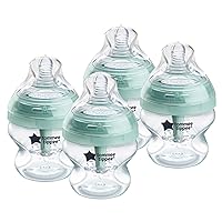 Tommee Tippee Baby Bottles, Advanced Anti-Colic Baby Bottle with Slow Flow Breast-Like Nipple, 5oz, 0-6 Months, Self-Sterilizing, Baby Feeding Essentials, Pack of 4
