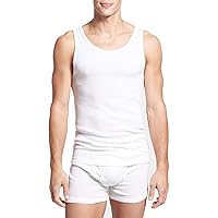 Calvin Klein Men`s Classic Ribbed Tank 3-Pack (White(NM9070X-100)/White/White, Large)