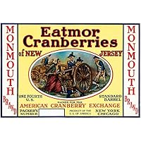 Eatmor Cranberries, Monmouth - New York, Chicago - 1920's - Crate Label Magnet