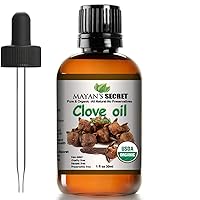 USDA Certified Organic Pure Clove Stem Essential Oil - Pure and Natural, 1oz Bottle
