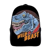 Wild Beast Dinosaur 16 Inch Backpack Business Laptop Backpack Double Shoulder Backpack Carry on Backpack for Hiking Travel Work