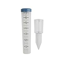 7 inch Capacity Easy to Read Break Proof Flexible Silicone Rain Gauge, Post Mount or Ground Stake,Teal