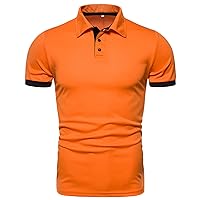 Men's Regular Fit Short Sleeve Polo Shirt Slim Fit Button Down Golf Shirts Classic Basic Casual Solid Soft T Shirt