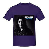 Rory Gallagher Fresh Evidence Rock Mens Crew Neck Slim Fit T Shirts Purple