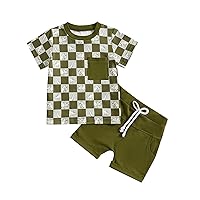 Karwuiio Baby Boys Summer Outfits Casual 2Pcs Short Sleeve T-Shirts and Short Toddler Kid Cute Clothes Set