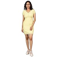 Women's Cotton Linen Solid Mini Dress
