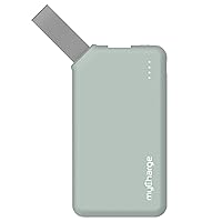 myCharge GO Mini Portable Charger 2600mAh External Battery Pack Power Bank for Cell Phones (Apple iPhone XS, XS Max, XR, X, 8, 7, 6, SE, 5, Samsung Galaxy, LG, Motorola, HTC, Nokia, Blackberry) Green