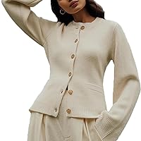 Ultra-Soft Button Cardigan, Describeu Cardigan Slimming Button Cardigan Sweater Mayfsie Cardigan Sweater (White,XL)