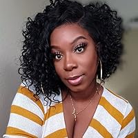 Fancy Hair Short Curly Wigs Afro kinky Curly Wig Synthetic kinky Curly Bob Wig for Black Women Nature Black 12 Inches