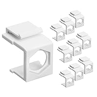 Cmple – Blank Insert Snap-in F Type Coax Connector for Keystone Wallplate - 10 Pack, White