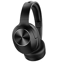 Wireless Bluetooth Headphones, Over Ear Headphones with Microphone, Comfortable Memory Foam Ear Cups, 30 Hour Playtime, Perfect for Travel, Work, Cellphone, Black
