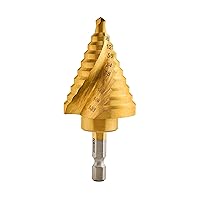 NEIKO 10174A Quick Change Spiral Grooved Step Drill Bit | 10 Step Drill Bit Sizes in One - 1/4