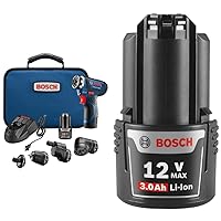 Bosch 12V 5-in-1 Cordless Electric Screwdriver Kit + 12V Max 3.0 Ah Lithium-Ion Battery