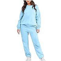Womens Sweatsuit Outfits 2 Piece Set Long Sleeve Pullover Sweatshirt Sweatpants Two Piece Outfit Loose Tracksuit