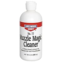 BIRCHWOOD CASEY Muzzle Magic No.77 Gun Cleaner with Flip Top | Fast-Acting Water-Based Black Powder Solvent for Rust Prevention, 16oz Bottle