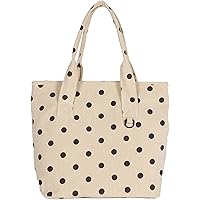Crossbody Bags for Women, Women Shoulder Bags, Corduroy Shoulder Bags Vintage Soft Travel Handbags Dot Clutch Bag Retro Shopping Bags (Color : White)