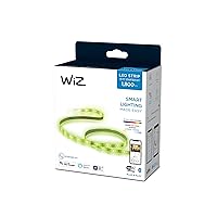 WiZ 6.5FT + 6.5FT RGB Wi-Fi LED Smart Color Changing Light Strip with Plug - Connects to Your Existing 2.4Ghz Wi-Fi - Control with Wiz Connected App - Works with Google Home, Alexa and Siri Shortcuts
