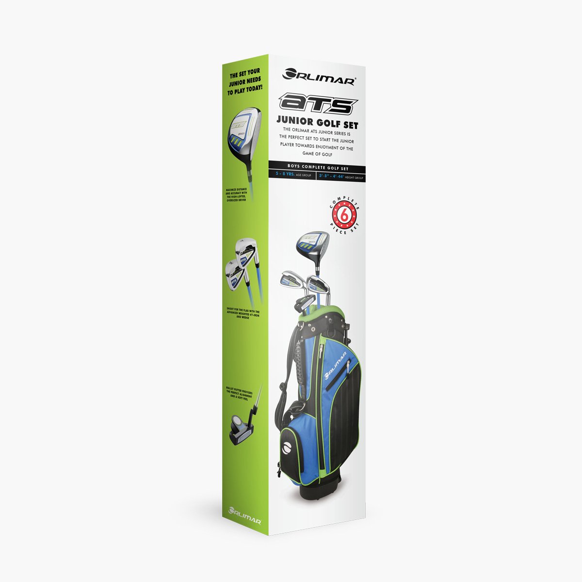 Orlimar Golf ATS Junior Boy's Golf Club Sets with Stand Bag | for Kids Ages 12 and Under, Right and Left Hand