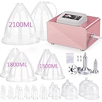 Vacuum Therapy Machine, Vacuum Cupping Therapy Sets with 24 Cups(Include 1500, 1800, 2100ML Large Cups) and 3 Gua Sha Head, 0-60 cmHg, Touch Screen Operation