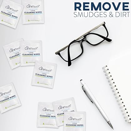 Care Touch Lens Cleaning Wipes for Eyeglasses, 210ct - Eyeglass Wipes Individually Wrapped, Eye Glass Cleaning Wipes, Lenses Wipes for Cleaning Glasses, Eye Glass & Sunglass Cleaner, Eye Glasses Wipes