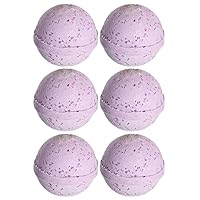 6 Pc Natural Bath Bombs Lavender Scent Fragrance Bubble Spa Fizzy Fizzies Soak Essential Oil Aromatherapy Relaxing Soothing Calm Luxury Muscle Relief Shower Steamer Self Care Bath Soak Relaxation