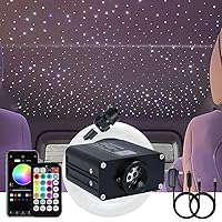 AKEPO 16W RGBW APP Twinkle Fiber Optic Lights, Small Size Music Activated 450pcs 0.03in 9.8ft/3m Optical Fiber Star Ceiling Light Kit for Car Headliner Star/Home