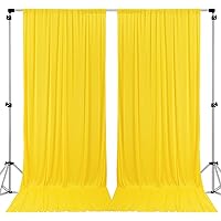 AK TRADING CO. 10 feet x 10 feet Polyester Backdrop Drapes Curtains Panels with Rod Pockets - Wedding Ceremony Party Home Window Decorations - Yellow