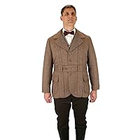 Historical Emporium Men's Norfolk Wool Blend Herringbone Tweed Jacket
